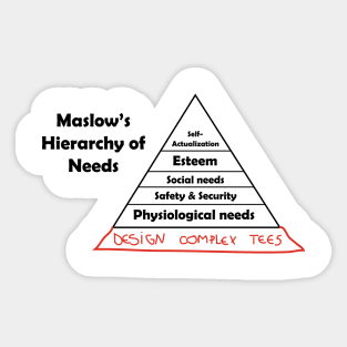 Maslow's Hierarchy of Complex Tees Sticker